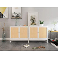 Bay Isle Home™ Altina Accent Cabinet with 1 Adjustable Shelves and Rattan Doors