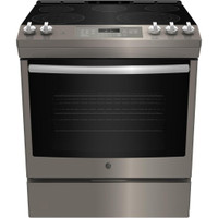 GE 30-inch Slide-in Electric Range with Self-cleaning oven and steam clean option JCS840EMESSP - Main > GE 30-inch Slide