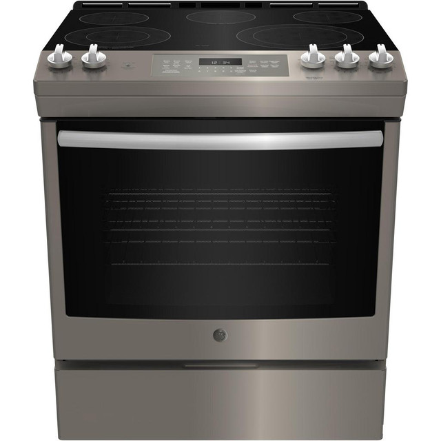 GE 30-inch Slide-in Electric Range with Self-cleaning oven and steam clean option JCS840EMESSP - Main > GE 30-inch Slide in Stoves, Ovens & Ranges in Toronto (GTA)