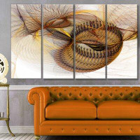 Made in Canada - Design Art 'Abstract Brown Spiral Texture' Graphic Art Print Multi-Piece Image on Canvas