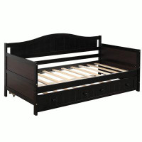 Red Barrel Studio Twin Wooden Daybed with Trundle Bed