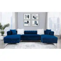 Everly Quinn Ciabattoni 126.5" Wide Symmetrical Modular Sofa & Chaise