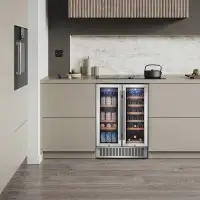 AOBOSI AOBOSI 57 Cans (12 oz.) Freestanding Beverage Refrigerator with Wine Storage