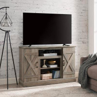 Gracie Oaks Farmhouse Classic Media Tv Stand Antique Entertainment Console For Tv Up To 50" With Open And Closed Storage