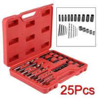 NEW 25 PCS SCREW EXTRACTOR EASY OUT DRILL GUIDE BOLT REMOVER S1040