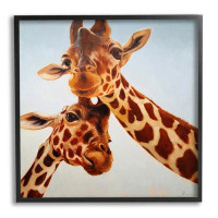 Stupell Industries Stupell Industries Happy Giraffe Duo Portrait Framed Giclee Art By Lucia Heffernan