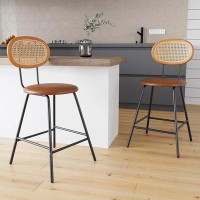 Rubbermaid Counter Height Stools,Rattan Stools Counter Height, Eco-Friendly Woven Rattan Counter Height Stoolset Of 2,Fa