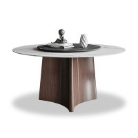 Great Deals Trading 78.74" Sintered Stone + Steel Round Dining Table