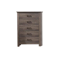 Millwood Pines 5 Drawers Wood Chest In Grey Finish