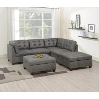 Latitude Run® Living Room Furniture Antique Modular Sectional Set Breathable 6_1