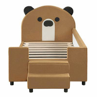 Latitude Run® Upholstered Storage Daybed with Bear Shaped Headboard