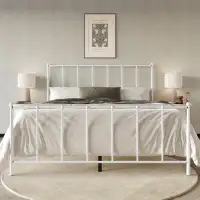 Ebern Designs Twin Size Metal Platform Bed In White
