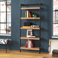 Steelside™ Adams 72.44'' H x 31.49'' W Solid Wood Ladder Bookcase