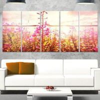 Made in Canada - Design Art 'Meadow with Purple Flowers Alaska' 5 Piece Photographic Print on Metal Set