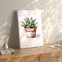 Winston Porter Fresh and Minimalist Potted Plant - Wrapped Canvas Print