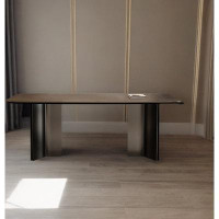 Hokku Designs Simple modern Italian rock plate dining table