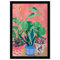 Oliver Gal Oliver Gal Modern Colourful Plant Garden Framed Canvas Art Print For Living Room