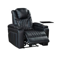 Latitude Run® PU Leather Power Recliner Home Theatre Recliner with Power Adjustable Headrest