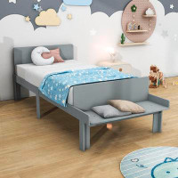 Latitude Run® Wood Bed with Footboard Bench