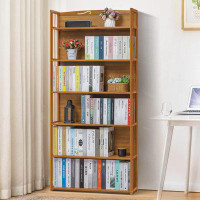 Red Barrel Studio Bamboo Bookshelf, 6-Tier Adjustable Tall Bookcase Rack Organizer Shelving Free Standing Storage For Li