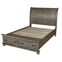 Darby Home Co Roselyn Bed, 2 Storage Drawers, Transitional Panel Design, Taupe