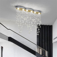 House of Hampton Luxurious Gold Crystal Chandelier - Modern Elegance For Your Home Decor