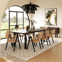 Joss & Main Meridian 8 - Person Solid Wood Dining Set