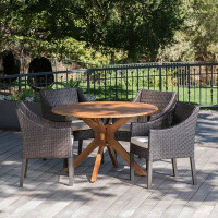 Gracie Oaks Pifer 5 Piece Dining Set with Cushions