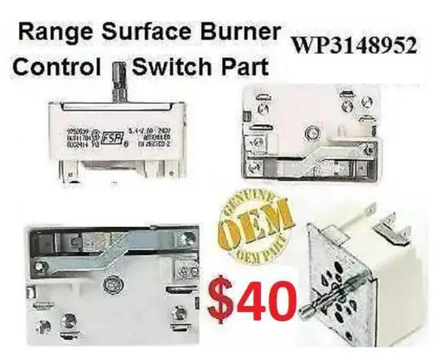 WP3148952  Switch 5.4-7.8A / 6 INCH  3149400 / 9148953 / 311859 /310180   WERE3000PB4 Whirlpool in Stoves, Ovens & Ranges in Toronto (GTA)
