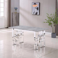Wrought Studio Contemporary Rectangular Marble Table
