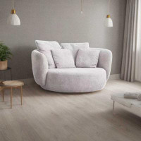 Hokku Designs Nordic Cream Wind Swallow Sofa Wabi Sabi Living Room Balcony Size Apartment Leisure Cloth Round Sofa