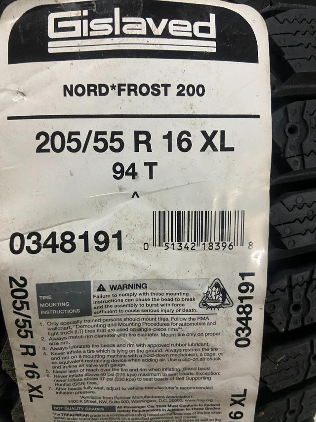 4 Brand New Gislaved Nord Frost 200  205/55R16 Winter Tires.   *** WallToWallTires.com *** in Tires & Rims in Ottawa / Gatineau Area