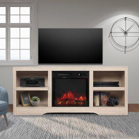 Gracie Oaks Swopes TV Stand for TVs up to 65" with Electric and Fireplace Included