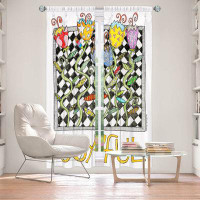 East Urban Home Lined Window Curtains 2-panel Set for Window Size 40" x 82" by Marley Ungaro - Joyful Flowers