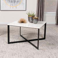 Alma Tobin Square Marble Top Coffee Table White and Black