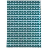 Wrought Studio Weimer Scallop Blue/Teal Rug