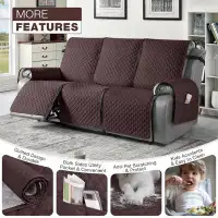 Latitude Run® Anti-Slip 3 Seater Sofa Cover Machine Washable Box Cushion Couch Cover For Pets Kids Home Furniture Protec