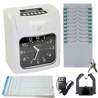 Time lock Punch Clock Electronic Employee Time Recorder, Automatic Aligning,--Refurbished