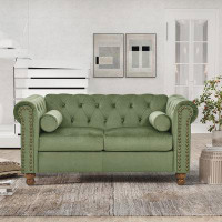 Alcott Hill Chesterfield Settee Sofa Modern 2 Seater Couch Furniture Tufted Back for Living Room