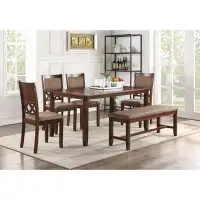 Red Barrel Studio Dining Room Furniture Unique Modern 6Pc Set Dining Table 4X Side Chairs And A Bench