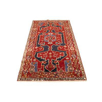 Isabelline One-Of-A-Kind Red Tribal 4X6 Oriental Area Rug
