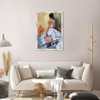 Oliver Gal "Rose", Princess Flower Dress Traditional Blue Framed Wall Art Print For Living Room