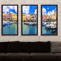Made in Canada - Picture Perfect International Procida Island, Italy - 3 Piece Picture Frame Photograph Print Set on Acr