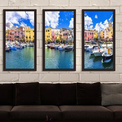 Made in Canada - Picture Perfect International Procida Island, Italy - 3 Piece Picture Frame Photograph Print Set on Acr in Home Décor & Accents