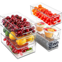 Prep & Savour Refrigerator Organizer Bins,Set Of 6 Fridge Organizers And Storage Clear, Stackable Storage Bins For Kitch