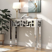 Everly Quinn Luong 31.5'' Mirrored Glass Console Table