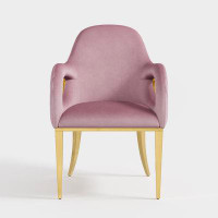 Everly Quinn Pink Armchair Dining Chairs