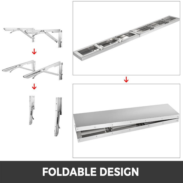 96&#39; x 12 folding concession shelf - stainless steel in Other Business & Industrial - Image 4