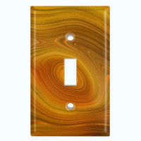 WorldAcc Metal Light Switch Plate Outlet Cover (Marble Earth Strata Yellow Orange Swirl - Single Toggle)