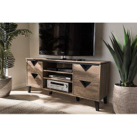 Lefancy.net Lefancy  Beacon Modern and Contemporary Light Brown Wood 55-Inch TV Stand